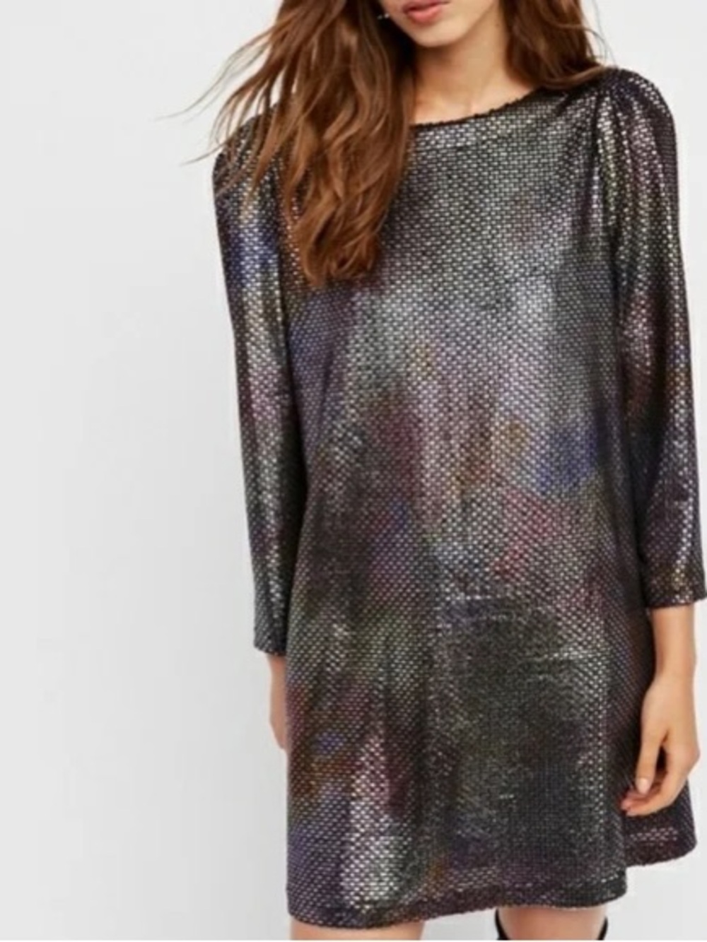 Free People Diamonds Are Forever Metallic Shimmer Party Dress Small